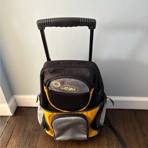Rolling Men’s Backpack- Black and Yellow